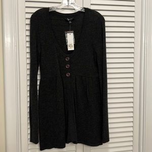 Aqua Charcoal Cardigan. New with Tags. Size Small